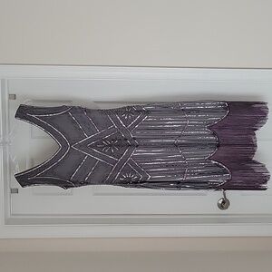 Silver 1920s Flapper Costume with accessories size XL